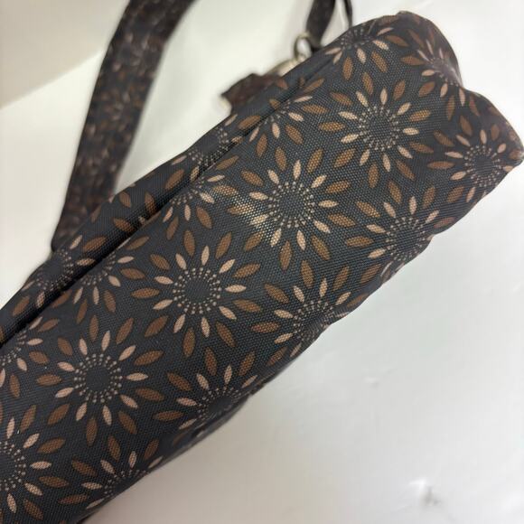 Travelon Anti Theft Crossbody Purse Shoulder Bag Brown Floral Sunburst Travel - Picture 5 of 10